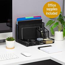 Mind Reader Desktop Organizer and Office Supplies Metal Black