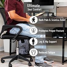 Mind Reader Donut Pillow Seat Cushion with Air Cloud Technology Black