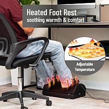 Mind Reader Heated Memory Foam Footrest Under Desk with 4 Heat Setting