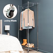 Mind Reader Heavy Duty Rolling Garment Rack with Adjustable Bar
