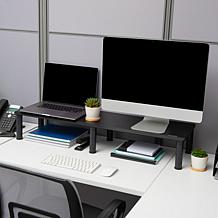 Mind Reader Large Adjustable Dual Monitor Stand Black