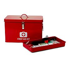 Mind Reader Large First Aid Box with Detachable Tray and Handles