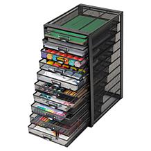 Mind Reader Mesh 10-Compartment Desk Organizer, Black