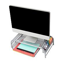 Mind Reader Metal Mesh Monitor Stand and Desk Organizer 2-pack