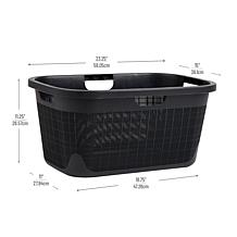 Mind Reader Plastic 40L Laundry Basket Clothes Hamper Black