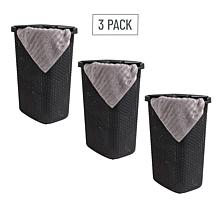 Mind Reader Plastic 60L Laundry Hamper Lid Set of 3 Ivory