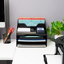 Mind Reader Plastic Desktop Organizer Vertical File Holder Pink