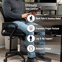 Mind Reader Portable Office Chair Cushion Ergonomic Orthopedic Black