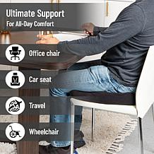 Mind Reader Portable Office Chair Cushion Ergonomic Orthopedic Black