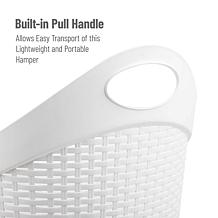 Mind Reader Rolling Laundry Basket with Cutout Handle