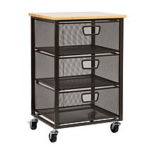 Mind Reader Rolling Storage Cart with 3 Drawers