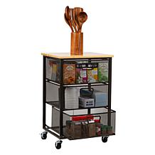 Mind Reader Rolling Storage Cart with 3 Drawers