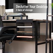 Mind Reader Slide On Under Desk File Organizer Metal Black