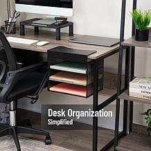 Mind Reader Slide On Under Desk File Organizer Metal Black