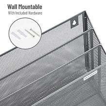 Mind Reader Wall Mount Vertical File Storage Desktop Organizer