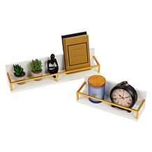 Mind Reader Wall Mounted Floating Shelves Organizers Set of 2