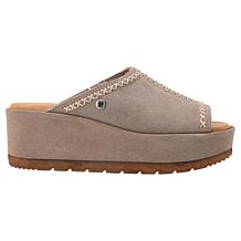 Minnetonka® Paislee Whipstitch Suede Wedge Slide Sandal