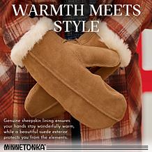 Minnetonka Suede & Sheepskin Mittens