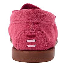 Minnetonka® Tie Slip-On Genuine Suede Moccasin Loafer
