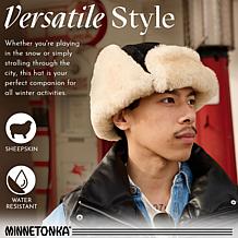 Minnetonka Water Resistant Suede & Sheepskin Bomber Hat