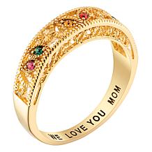 Mother's Fancy Filigree Family Birthstone Ring