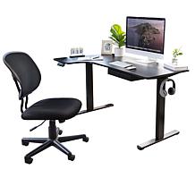 Mount-It! L-Shaped Electric Height Adjustable Sit-Stand Desk