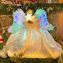 Mr. Christmas 12" Fiber Optic Angel Tree Topper - Black