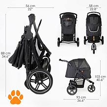 My Duque Pet 3-Wheel Stroller with Canopy and Storage