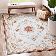 My Magic Carpet Aubusson Washable Area Rug 5'x7'