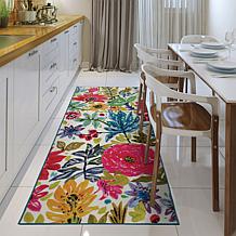 My Magic Carpet Floral Bloom Multicolor Washable Runner Rug 2.5'x7'