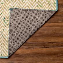 My Magic Carpet Hazel Chevron Teal Washable Area Rug 3'x5'