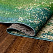 My Magic Carpet Hazel Chevron Teal Washable Area Rug 5'x7'