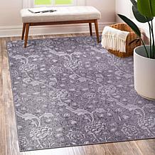 My Magic Carpet Kalini Floral Washable Area Rug 5'x7'