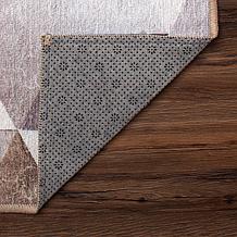 My Magic Carpet Lattice Geometric Neutral Washable Area Rug 3'x5'