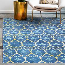 My Magic Carpet Leilani Damask Washable Area Rug 5'x7'