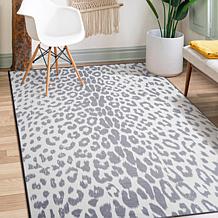 My Magic Carpet Miya Leopard Washable Area Rug 5'x7'