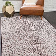 My Magic Carpet Miya Leopard Washable Area Rug 5'x7'