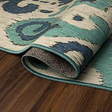 My Magic Carpet Ochre Ikat Washable Area Rug 3'x5'