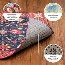 My Magic Carpet Ochre Ikat Washable Runner Rug 2.5'x7'