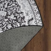 My Magic Carpet Parviz Grey Washable Round Area Rug 6'