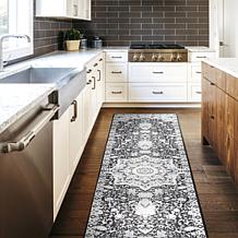 My Magic Carpet Parviz Grey Washable Runner Rug 2.5'x10'