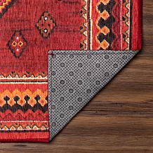 My Magic Carpet Phoenix Kilim Garnet Washable Area Rug 5'x7'