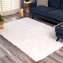 My Magic Carpet Shag White Washable Area Rug 5'x7'