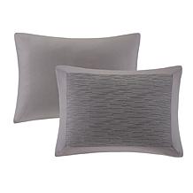 N Natori Hanae Cotton Blend 3-piece King Duvet Cover Set - Grey