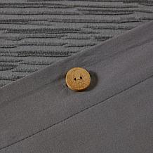 N Natori Hanae Cotton Blend 3-piece King Duvet Cover Set - Grey