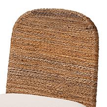 Nadim Acacia Wood Dining Chair with Seagrass Backrest