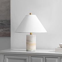 Naelle 19" White and Gold Marble Table Lamp