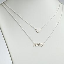 Name and Heart Layered Double Necklace