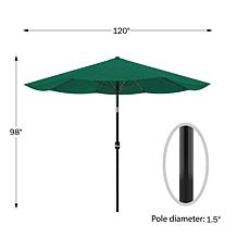 Nature Spring 10' Patio Umbrella with Auto Tilt & Easy Crank - Green