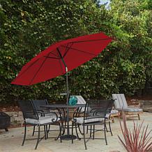 Nature Spring 10' Patio Umbrella with Auto Tilt & Easy Crank - Red